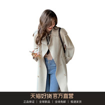Knee trench coat womens spring and autumn 2021 New this year popular Korean version of temperament long early autumn coat
