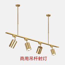 Nordic commercial track light led spotlight telescopic boom Golden slide light super bright front desk clothing womens shop Light