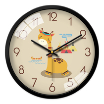 Chuangwing childrens room cartoon wall clock bedroom living room cute mute creative modern clock quartz clock watch Wall watch