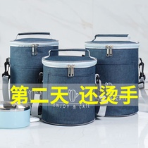 Rice bucket bag insulated barrel handbag small student lunch box bag office worker with meal bag lunch bag waterproof
