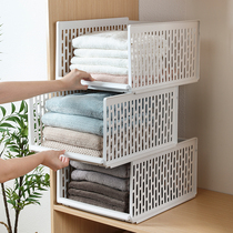 Wardrobe storage artifact shirt layered partition clothes wardrobe storage drawer dormitory cabinet storage box