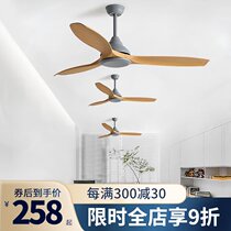 Large wind power simple industrial style commercial restaurant retro ceiling fan Nordic home living room silent lamp variable frequency fan