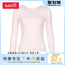 Bareno Banney Road Autumn Winter Womens Dress Round Collar Warm Underwear Autumn Clothes Undershirt Pure Color Lady Long Sleeve T Shirt