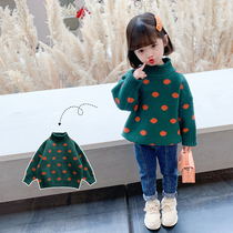 Girls half high neck knitwear winter 2021 New thick autumn winter baby children Foreign style pullover sweater