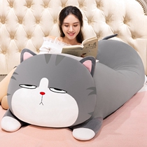 Big Cat plush toy cloth doll doll hugging bear doll long pillow girl sleeping bed super soft