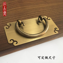 Retro pure copper drawer pull handle imitation ancient furniture writing desk bronze handle full copper handle wooden case bronze handle Chinese style