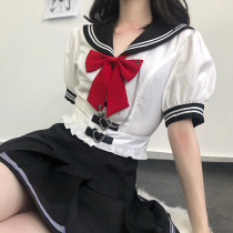Shaoyee eye original beautiful girl Improved Japanese sailor suit Hot girl summer bubble sleeve jk uniform set