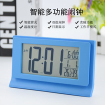 Creative digital electronic clock lazy luminous alarm clock students use simple mute intelligent two-group bedroom bedside clock