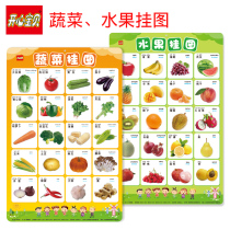 Happy baby vegetables and fruits animal wall chart early education Enlightenment learning recognition pre-school children