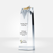 Crystal trophy custom-made creative lettering five-pointed star prize staff award medal license plate
