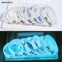  Luminous star bracelet NBA basketball James Harden Kobe Bryant Owen Curry fluorescent all-star wristband male