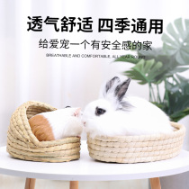 Rabbit Nest Rabbit House Grass Nest Rabbit Dutch Pig Guinea Pig geranium squirrels Pet Pet Supplies Warm size Nest Cushion