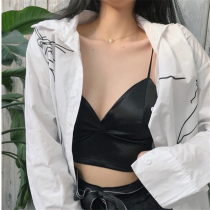 Korean silk satin V-collar suspender small Vest Womens net red inside and outside wearing chest wrap with chest pad chest padded underwear tide