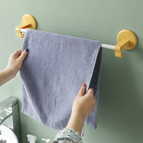 Towel rack non-punching toilet towel rack adhesive hook bathroom hanger single-bar towel stick wall hanging rack