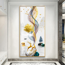 Light luxury modern simple porch decorative painting entrance door wall Crystal painting corridor aisle three-dimensional fantasy hanging painting