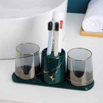 Minimalist Ceramic Toothbrush Shelve Couple Wash Cup Suit Toilet Bathroom dental tools placement Accommodating Pendulum