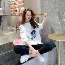 Otters-Royce outlets2022 new short sleeve woman design feeling small and light cooked T-shirt cartoon blouses CX1809