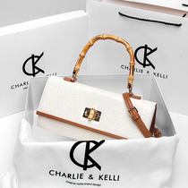  CHARLIEKELLI bag 2021 new trendy fashion crocodile pattern retro slub portable ladies MESSENGER BAG