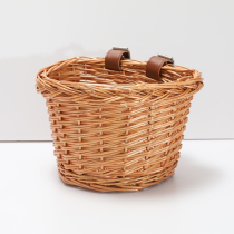 Qi doll childrens bicycle wooden rattan retro original wood color car basket basket basket basket