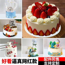 Cake model cream strawberry custom simulation new popular Net red photography window scene props cake samples
