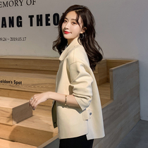 Japanese light luxury trench coat Womens Spring and Autumn new simple Joker loose slim slim short jacket top