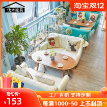 Milk tea shop dessert shop table and chair combination Bar Cafe Tea Restaurant simple leisure negotiation Net red card seat sofa