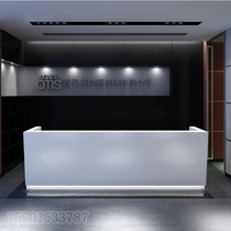 Company reception desk information desk white paint front desk cashier counter counter simple modern creative desk