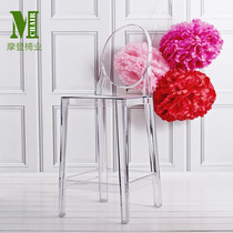 Transparent crystal devil bar chair backrest Nordic light luxury simple modern fashion ins net celebrity ghost bar stool