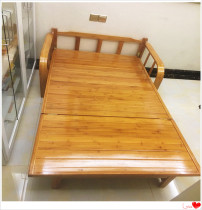 Bamboo and wood sofa bed folding lunch break bed 12 meters 1 5 meters single bed double bed carbonized bamboo bed solid wood bed