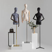 Korean suede model props women's clothing shop window body body display rack clothing shop half-length doll model