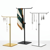 T-word scarf display rack hanging bag rack bag support stainless steel clothing store tie bag rack Scarf jewelry display rack