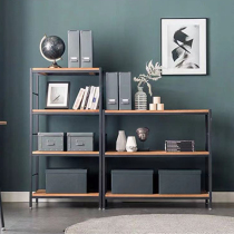 American Loft Iron Art Shelf Floor Solid Wood Separator Shelf Floor Kitchen Floor Shelf Bookcase Multilayer Containing Shelf