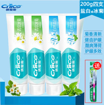 Nais 200g cool ice chrysanthemum natural salt White toothpaste clear breath white teeth super value 4 carry toothbrush