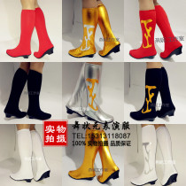 Mongolian Tibetan dance shoes and boots high elastic mid-high heel mens and womens high-barrel drama minority dance boots