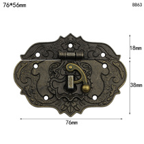 76 * 56MM packaging hardware antique buckle alloy box buckle panel buckle retro with combination lock box buckle