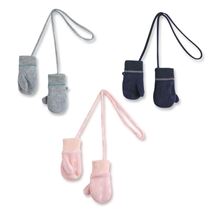 noabat newborn baby childrens gloves autumn and winter warm thin soft finger tether plus velvet neck baby gloves