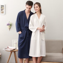 Spring and summer autumn thin Huffg lovers sleeping in a hot spring swimming bathing suit for men and women big code SPA sleeping robe lovers pajamas