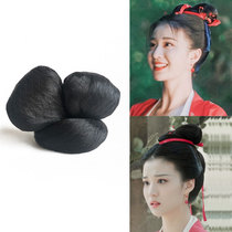 Ancient dress styling Song Qing Pyeongle Girl with hair Asymmetrical Double Ear Fake Hair and Han clothes Skirt Clear and Fake Hair Bag