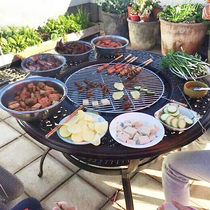 Outdoor barbecue table and chair courtyard home leisure Korean style dual-purpose skewers bbq carbon grill smokeless electric oven