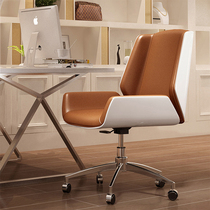 Computer chair household luxury swivel chair desk chair solid wood leather office chair fashion simple staff chair conference chair