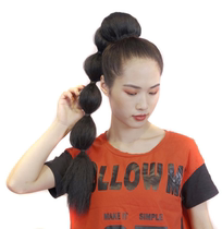 Lantern bubble Ponytail wig Net red with lantern braid Ponytail for photography