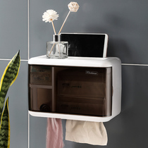 Toilet tissue box multi-function wall-mounted pumping box toilet large-capacity paper box waterproof sanitary paper box