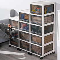 Drawer type transparent storage cabinet snacks toy storage box clothing box plastic clothes cabinet Cabinet large