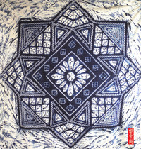 Yunnan tie-dyed plant handmade blue dyed boutique presbyteens cotton ethnic style tablecloth wall ornaments 145cm Square