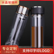 Customised Advertising Cups Double glass Cup Inprint LOGO Sell Gift Tea Cup Upscale Water Cup Set Making