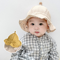 Baby hat spring and autumn fisherman hat baby cute super cute baby cotton newborn adjustable thin autumn and winter