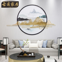 New Chinese wall decoration pendant living room creative sofa background wall decoration porch metal three-dimensional mountain shadow wall decoration