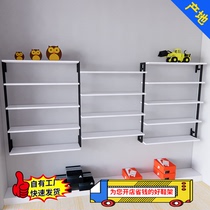 Childrens shoes shop shoe rack display rack clothing store shoe cabinet wall hanging multi-layer solid wood shop commercial storage