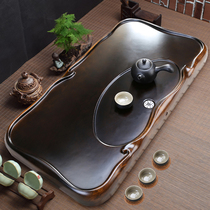Tea tray Solid wood tea set size rectangular household simple ebony rosewood office tea table living room tea tray