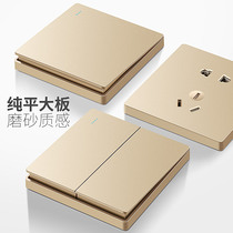  Large panel switch socket type 86 household one-open five-hole with USB wall air conditioning socket 16a three-hole champagne color